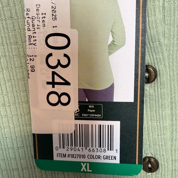 ๐ฑ 5 for $10. NWT G H Bass Light Green Textured Henley Long Sleeve Top Size XL - Picture 2 of 8